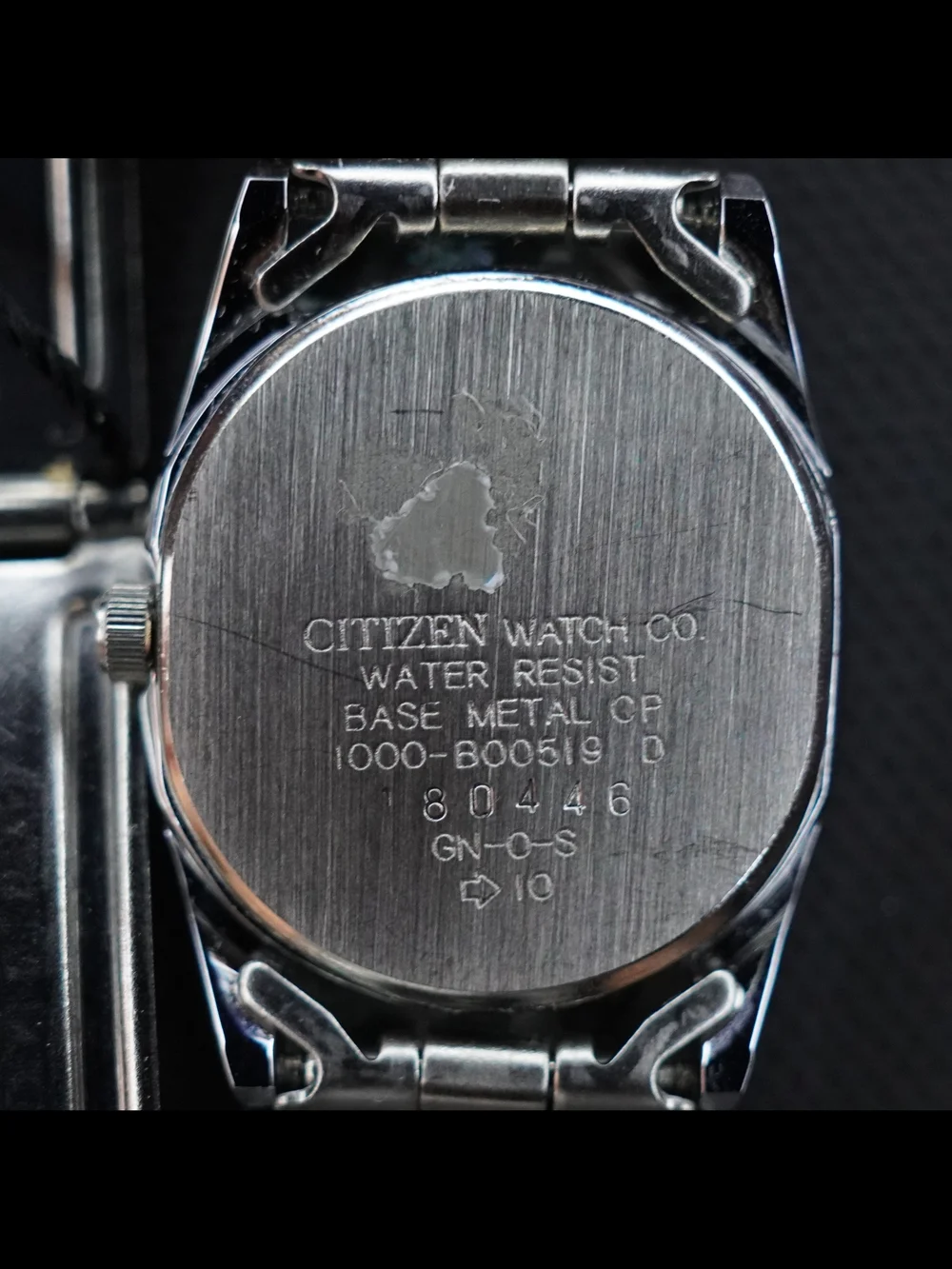 Vintage Citizen Quartz 1000-B00319 Day Date Champagne Dial Stainless Steel NOS
